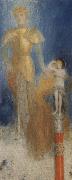 Fernand Khnopff Victoria Like Flames her Long Red Tresses Licked oil